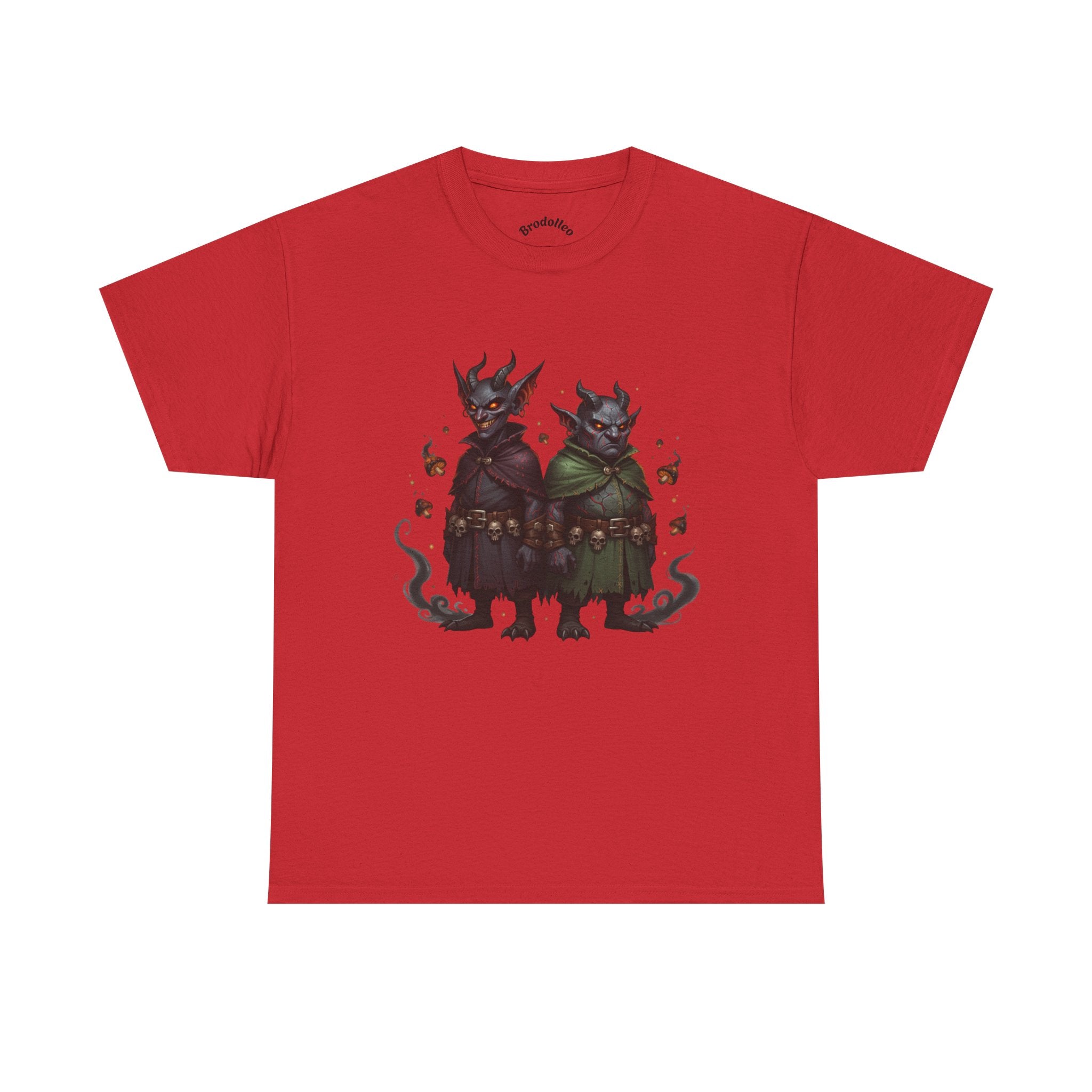 Demonic Twins Graphic Tee — Gothic Fantasy Demon Couple T-Shirt