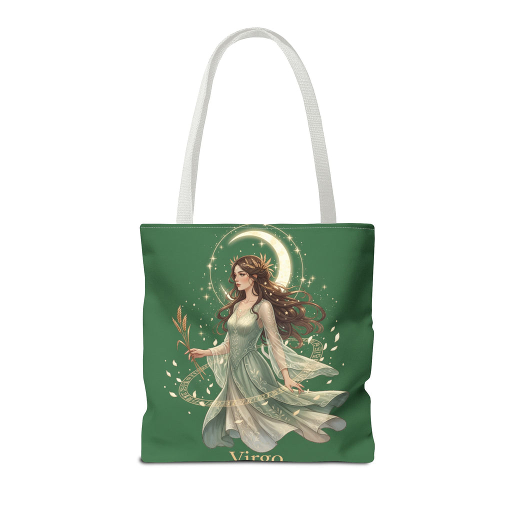 Mystic Moon Goddess Tote Bag — Ethereal Green All-Over Print Tote