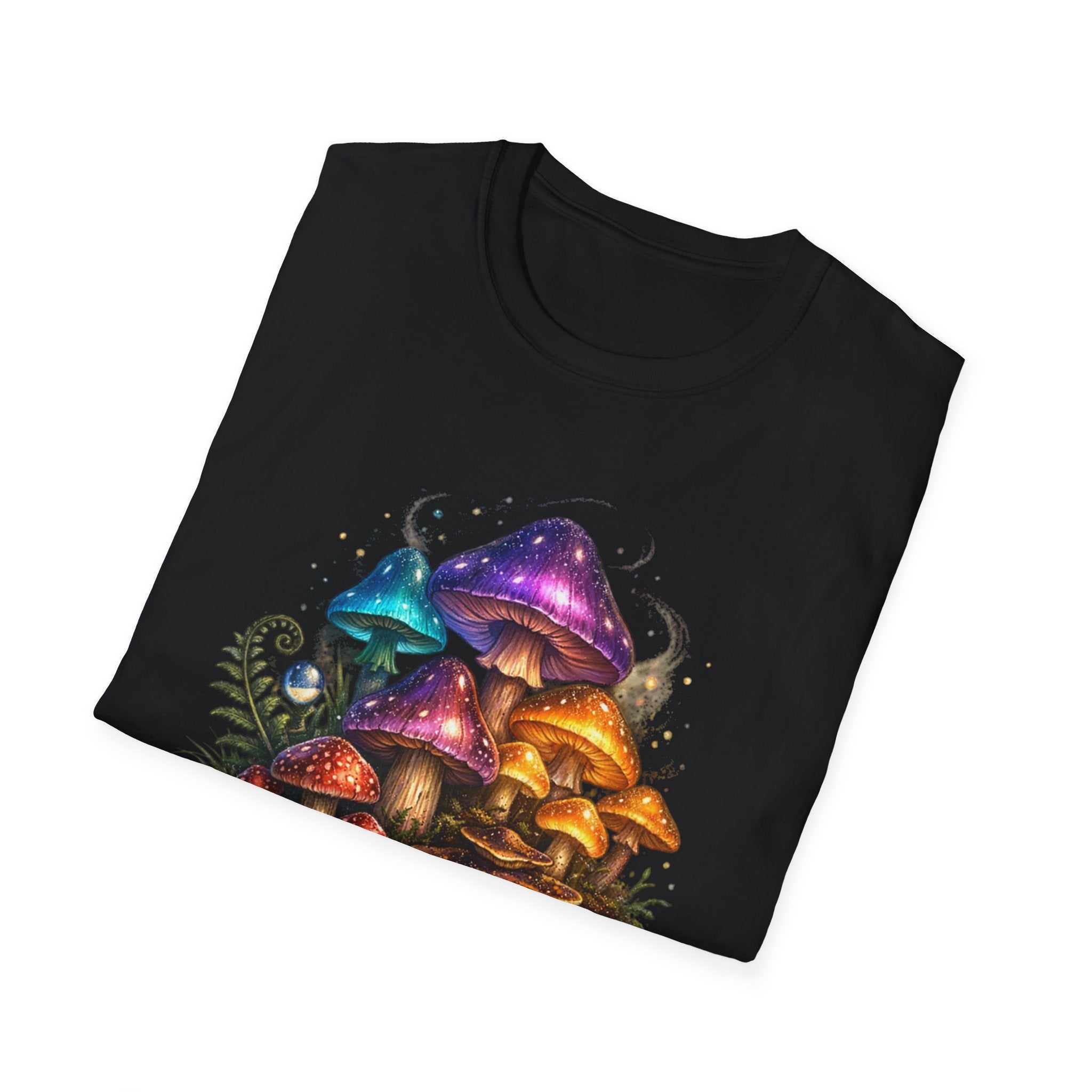Mushroom Grove Graphic T-Shirt — Colorful Fantasy Fungi Design