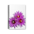 Purple Cactus Flower Spiral Notebook — Ruled Journal for Notes & Sketches