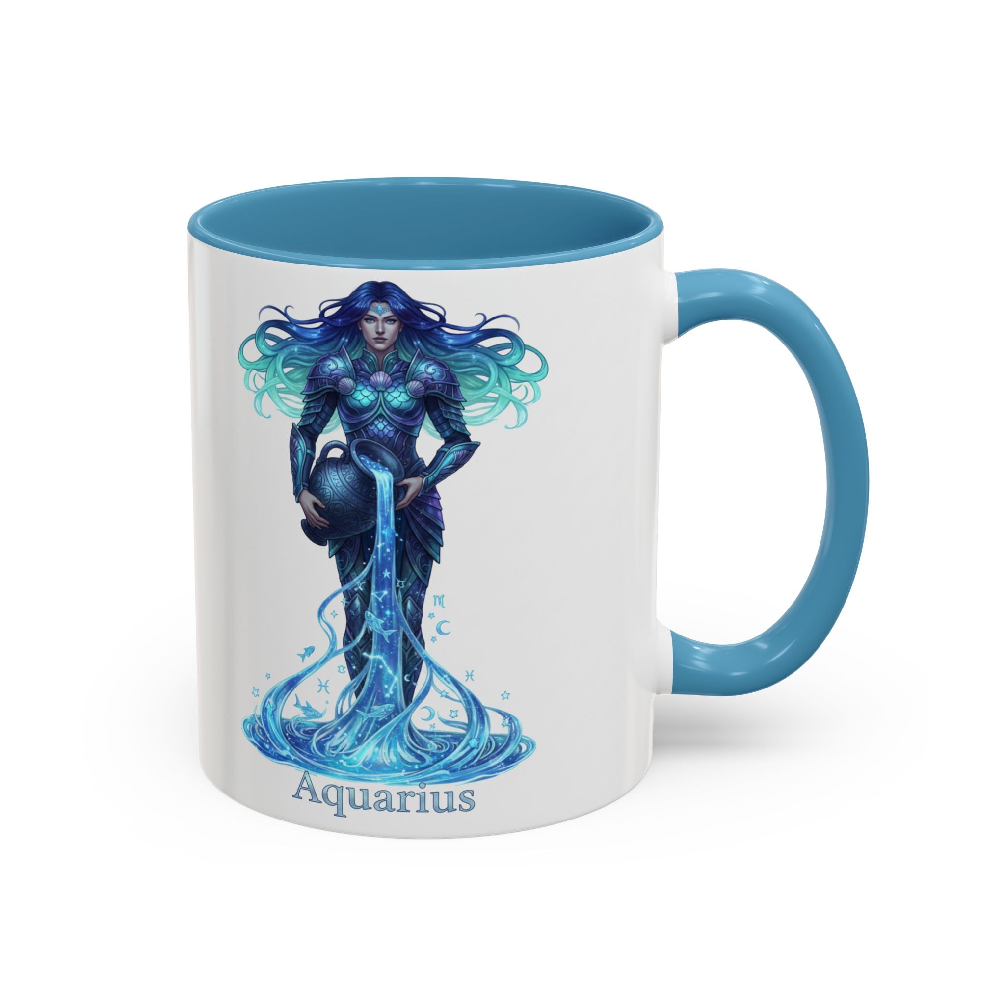 Aquarius Zodiac Coffee Mug — Water Bearer Astrology Accent Mug