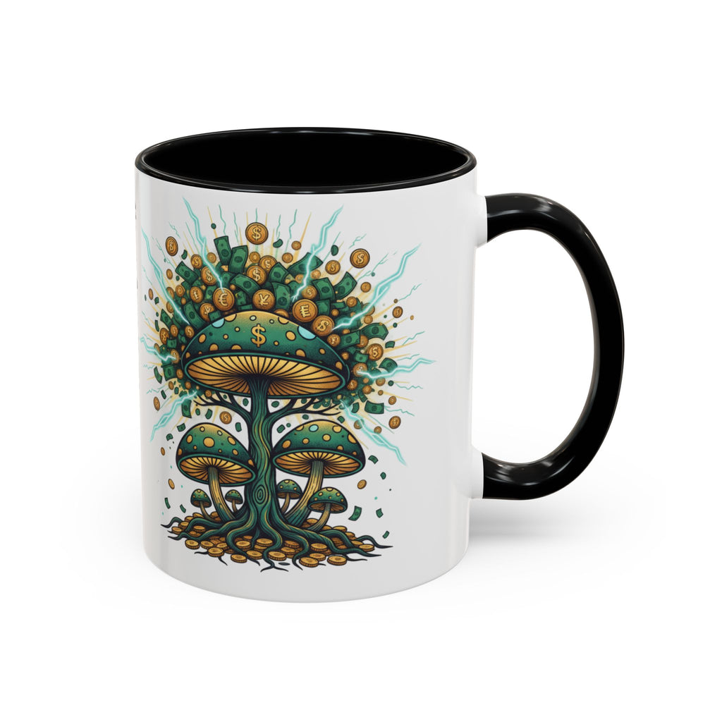 Accent Coffee Mug — 'Money Flows to Me Freely' Mushroom Abundance Design (11/15oz)