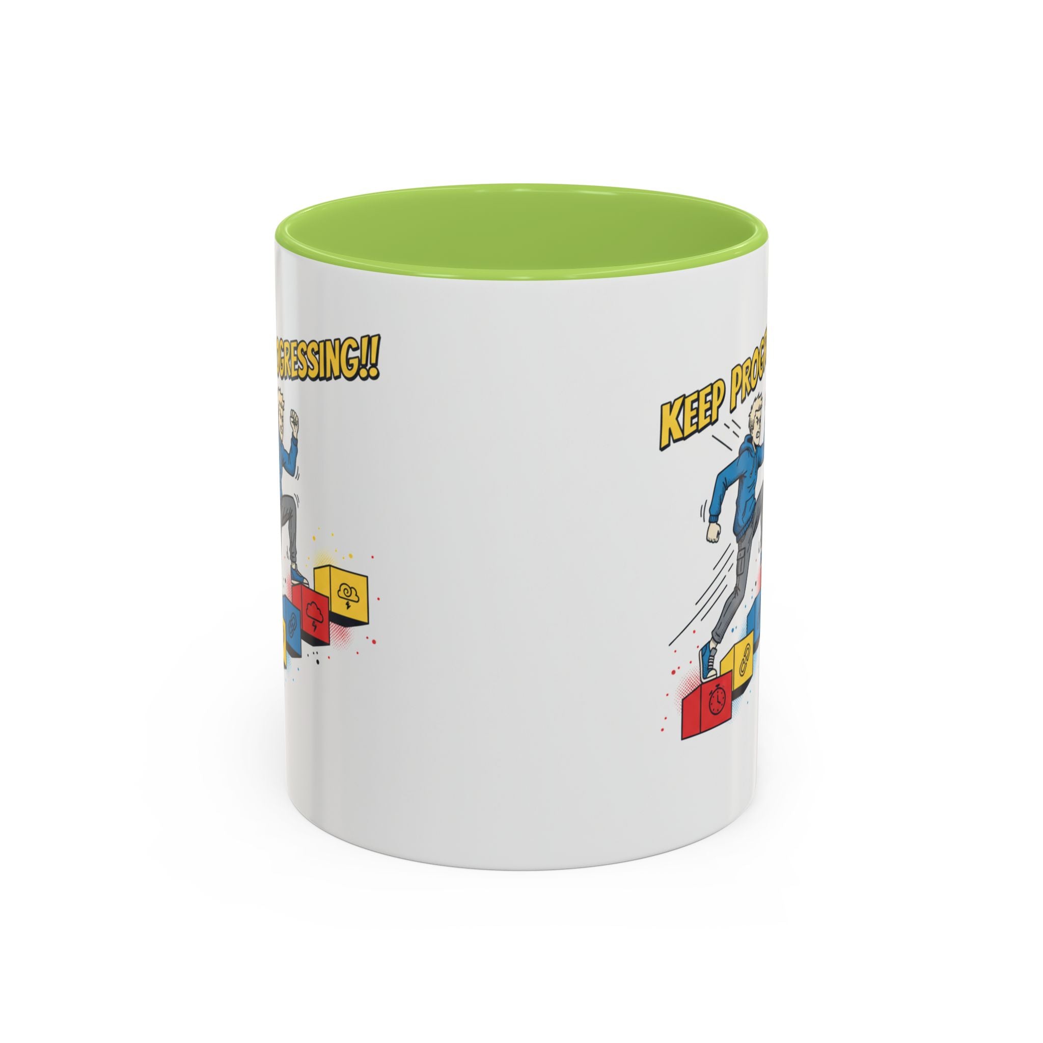 Keep Progressing Coffee Mug — Motivational Accent Mug (11/15oz)