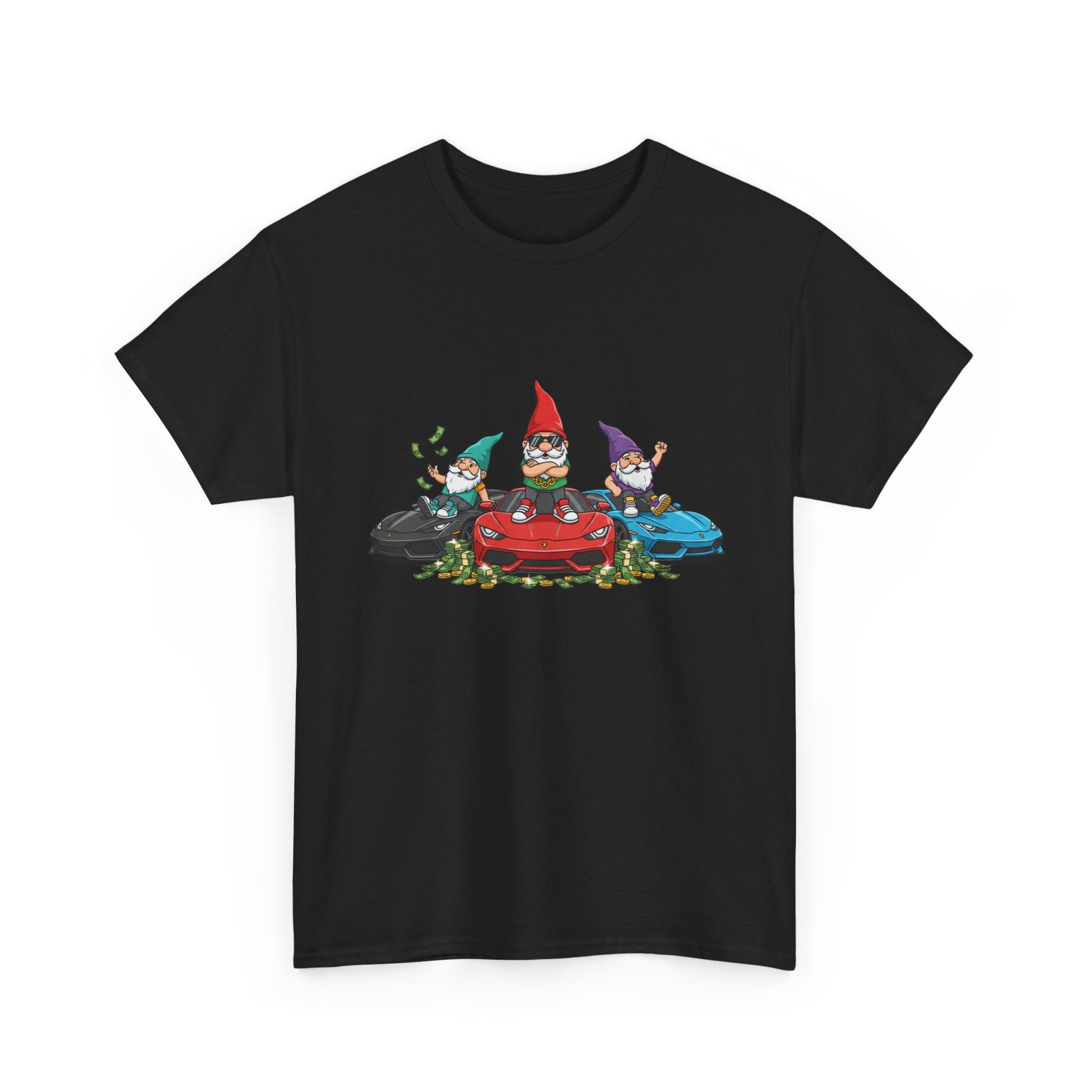 Gnome Race Car Tee — Cute Gnome Driving Cars Graphic T-Shirt