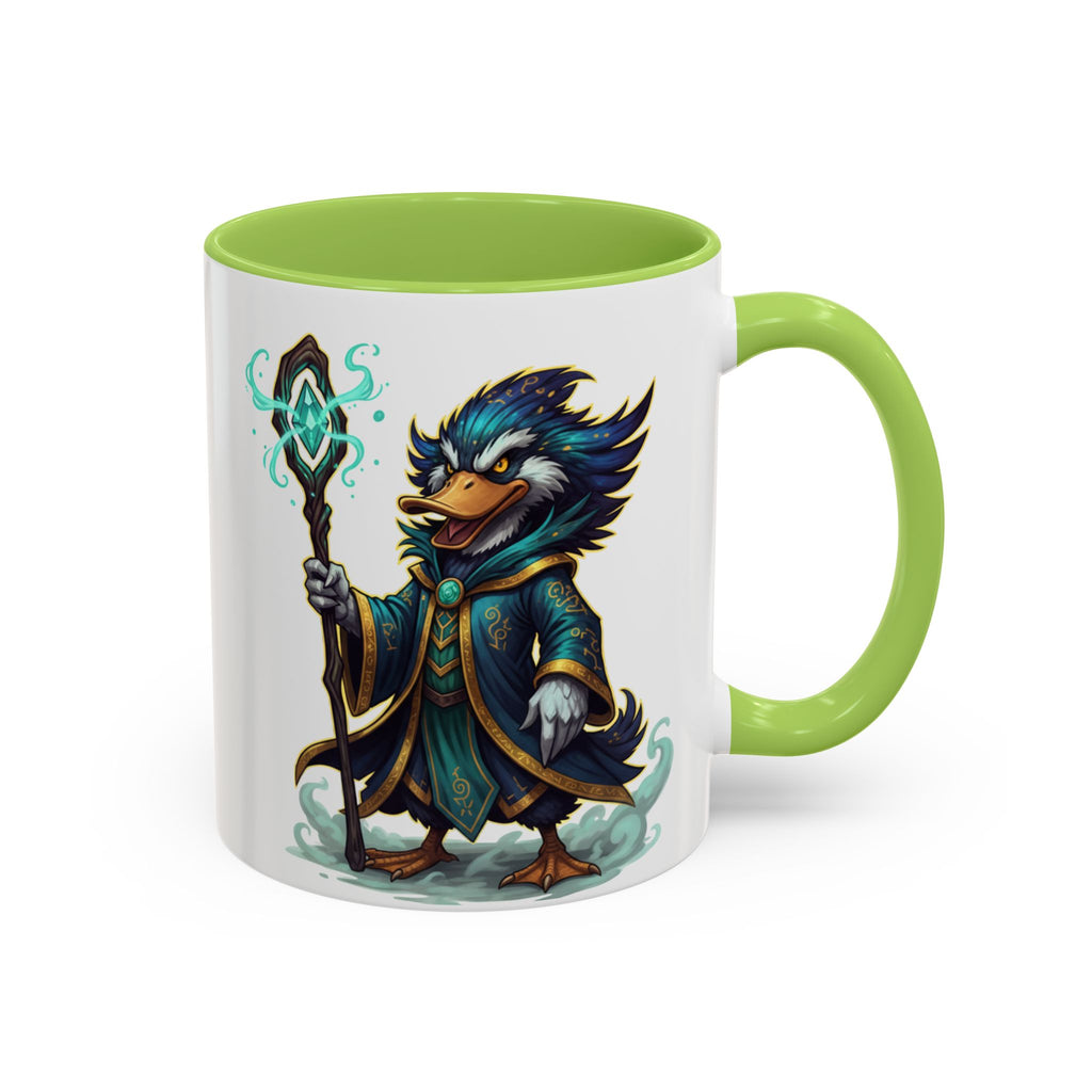 Mage Duck Coffee Mug — Fantasy Wizard Duck Illustration Accent Mug (11/15oz)