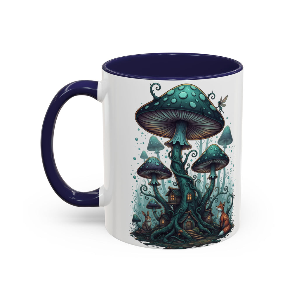 Enchanted Mushroom Cottage Coffee Mug — Fantasy Forest Accent Mug