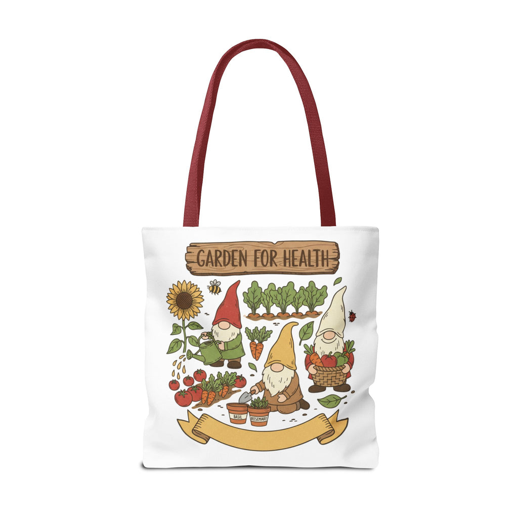 Garden Gnome Tote Bag - "Garden For Health" Cute Eco Shopper