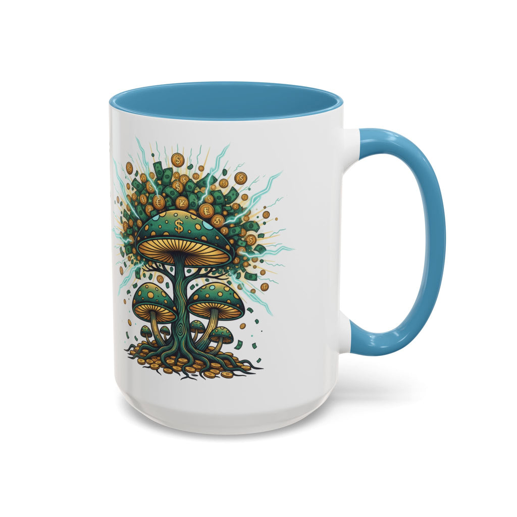 Accent Coffee Mug — 'Money Flows to Me Freely' Mushroom Abundance Design (11/15oz)