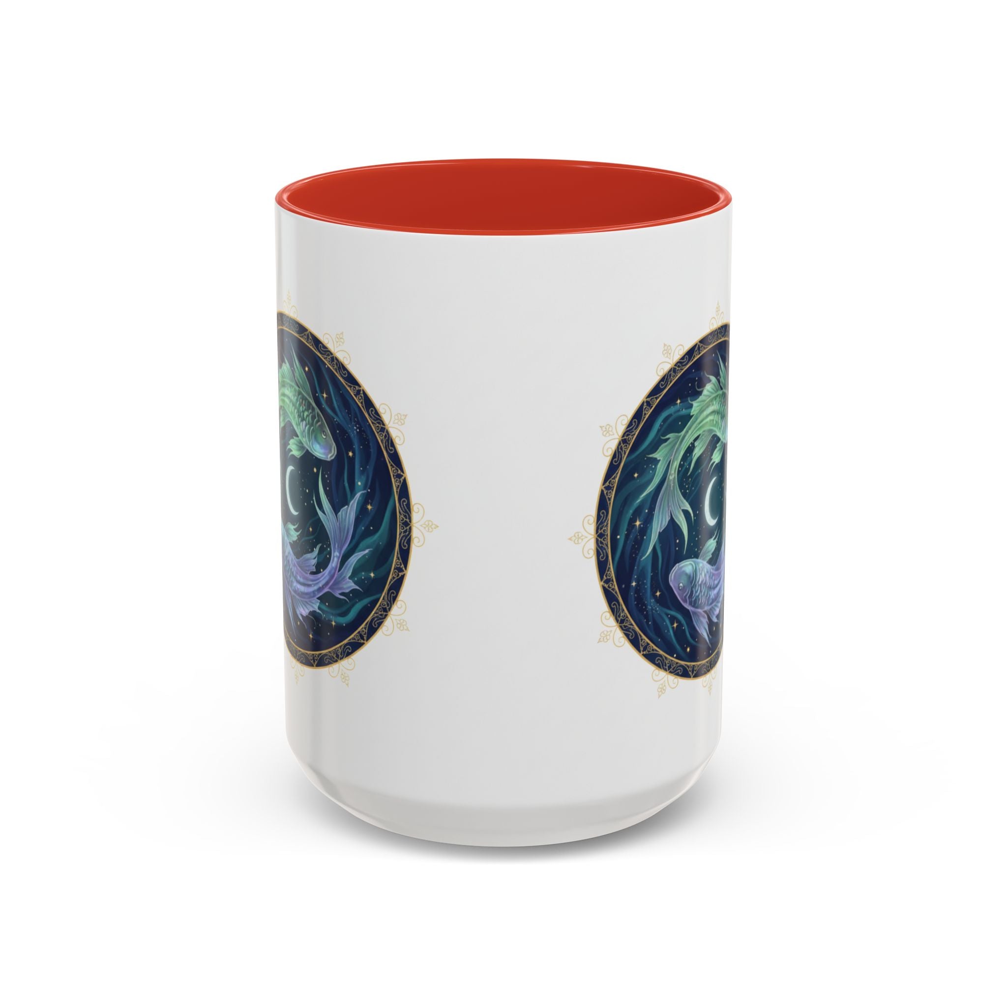 Koi Yin Yang Coffee Mug — Celestial Fish Moon Ceramic Accent Mug (11/15oz)