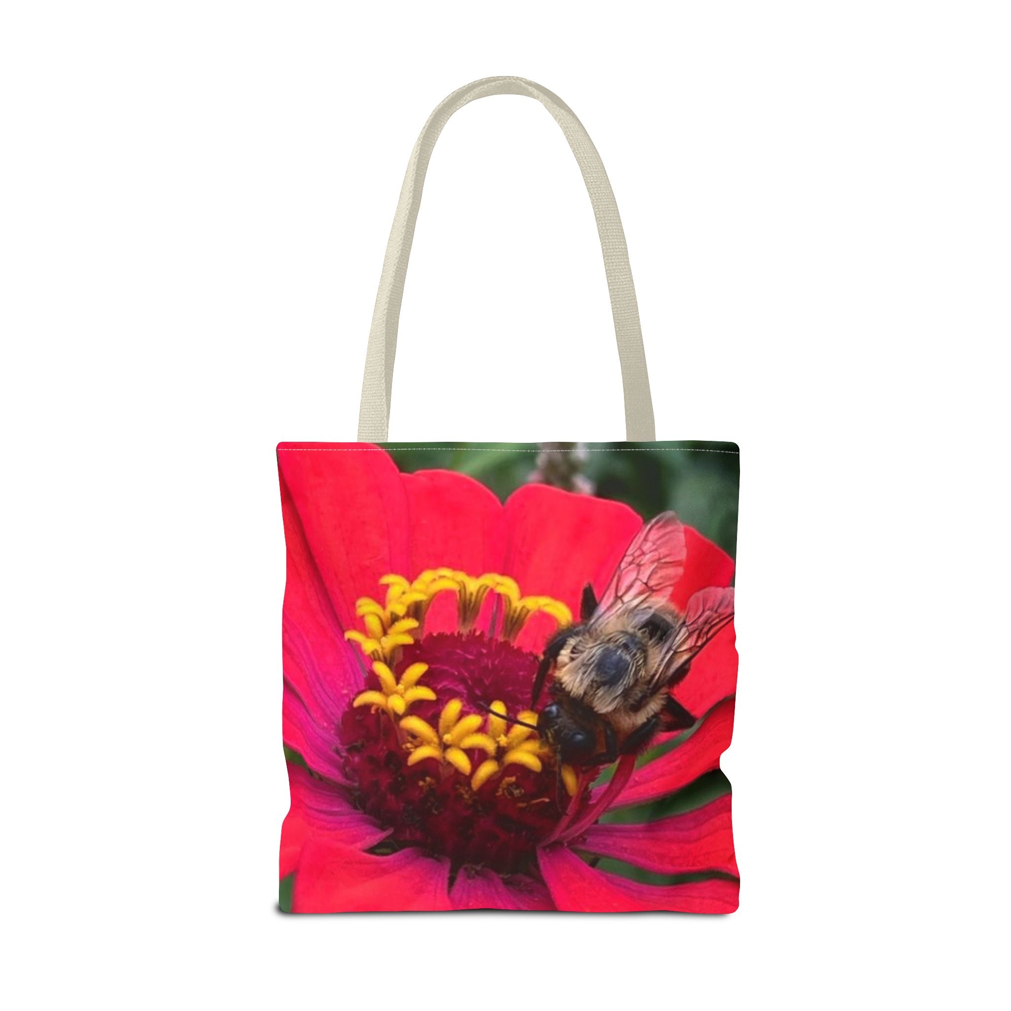 Floral Bee Tote Bag — Red Zinnia Garden Shopper
