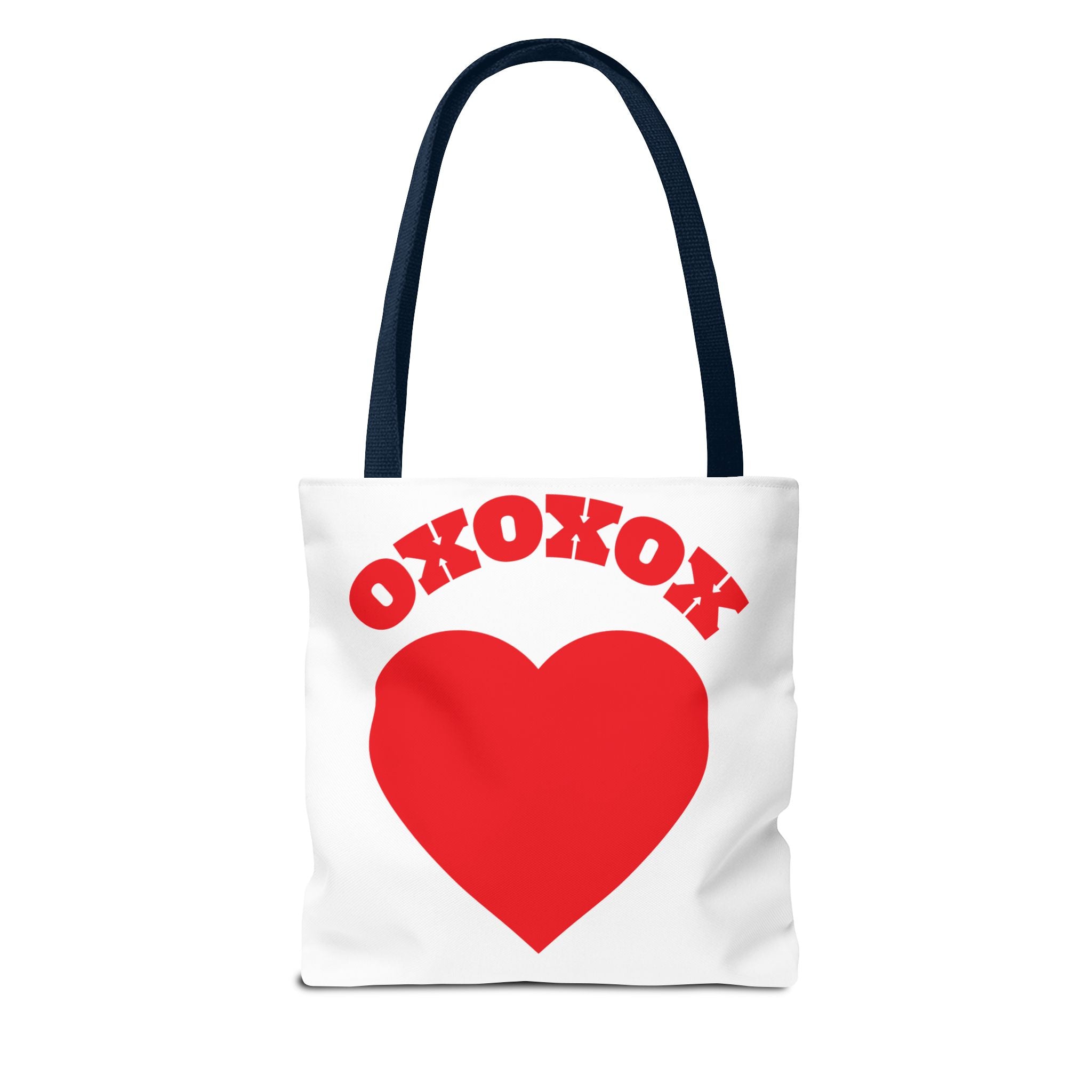 Valentine Heart 'XOXOXO' Tote Bag — Romantic Red Heart Canvas Tote for Valentine's Day