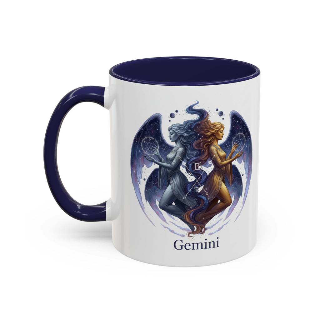 Gemini Zodiac Coffee Mug — Twin Stars Astrology Accent Mug (11/15oz)