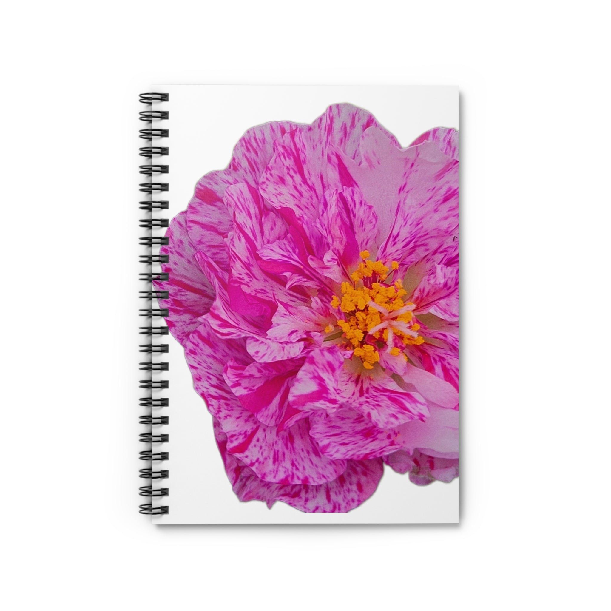 Pink Marbled Bloom Spiral Notebook – Floral Ruled Journal for Notes & Gifts