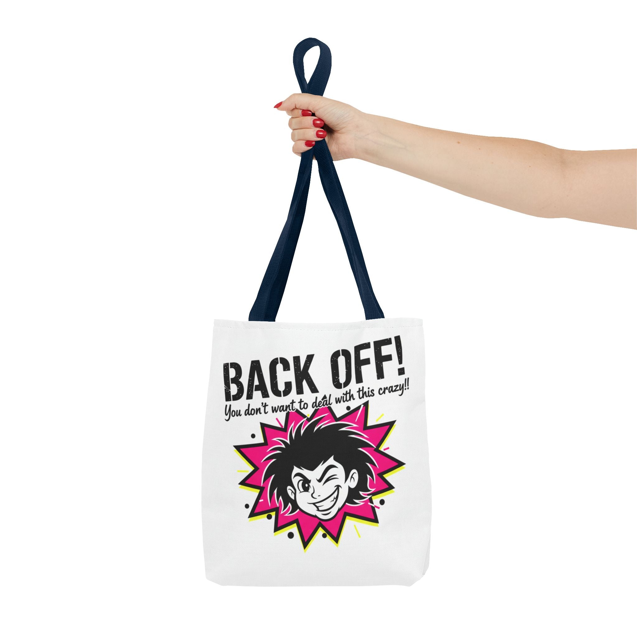 Back Off! Graphic Tote Bag — Funny Retro Punk Design