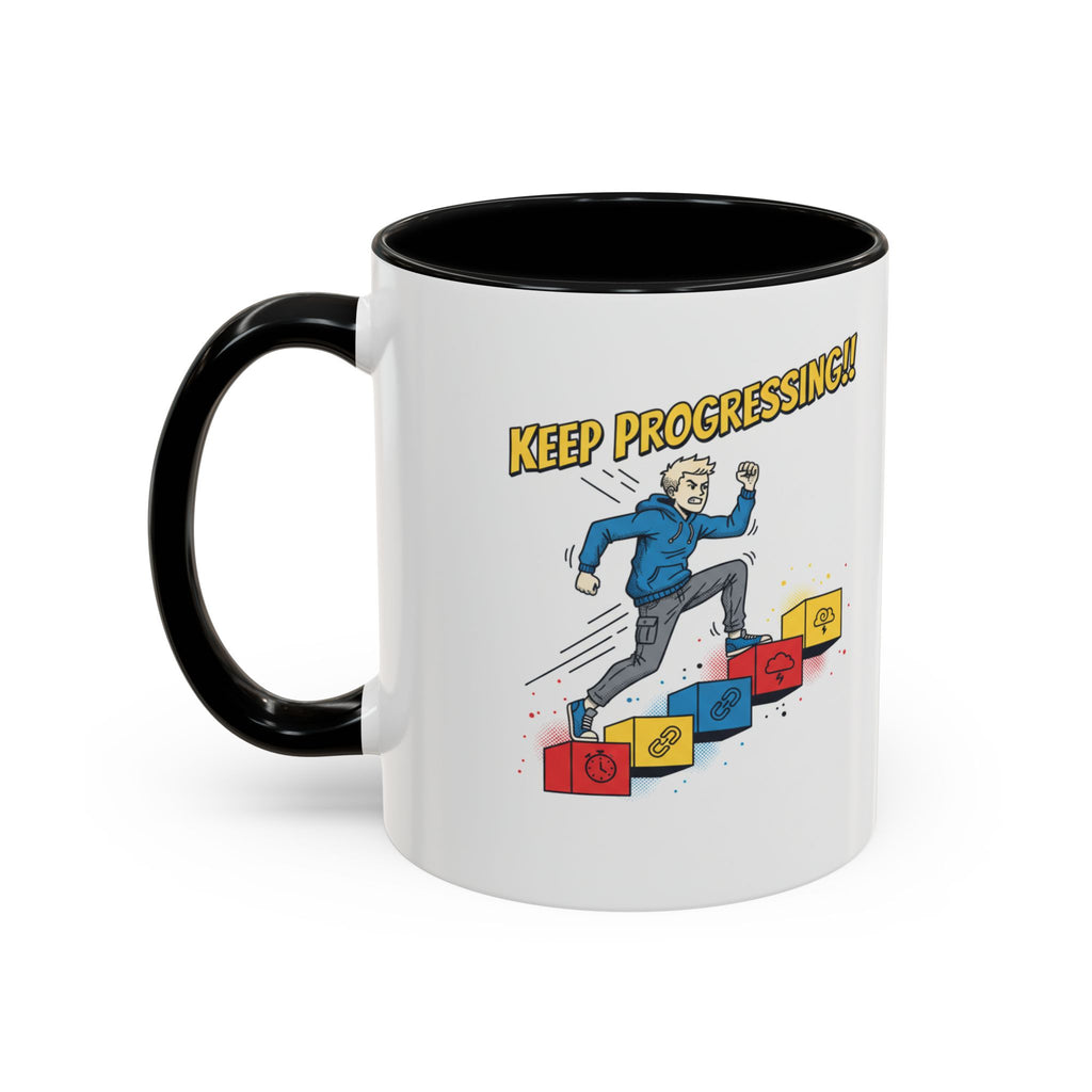 Keep Progressing Coffee Mug — Motivational Accent Mug (11/15oz)