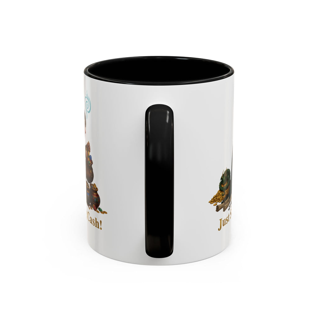 Accent Coffee Mug — "Just Stashing Cash!" Fantasy Gnome Money Mug (11/15oz)