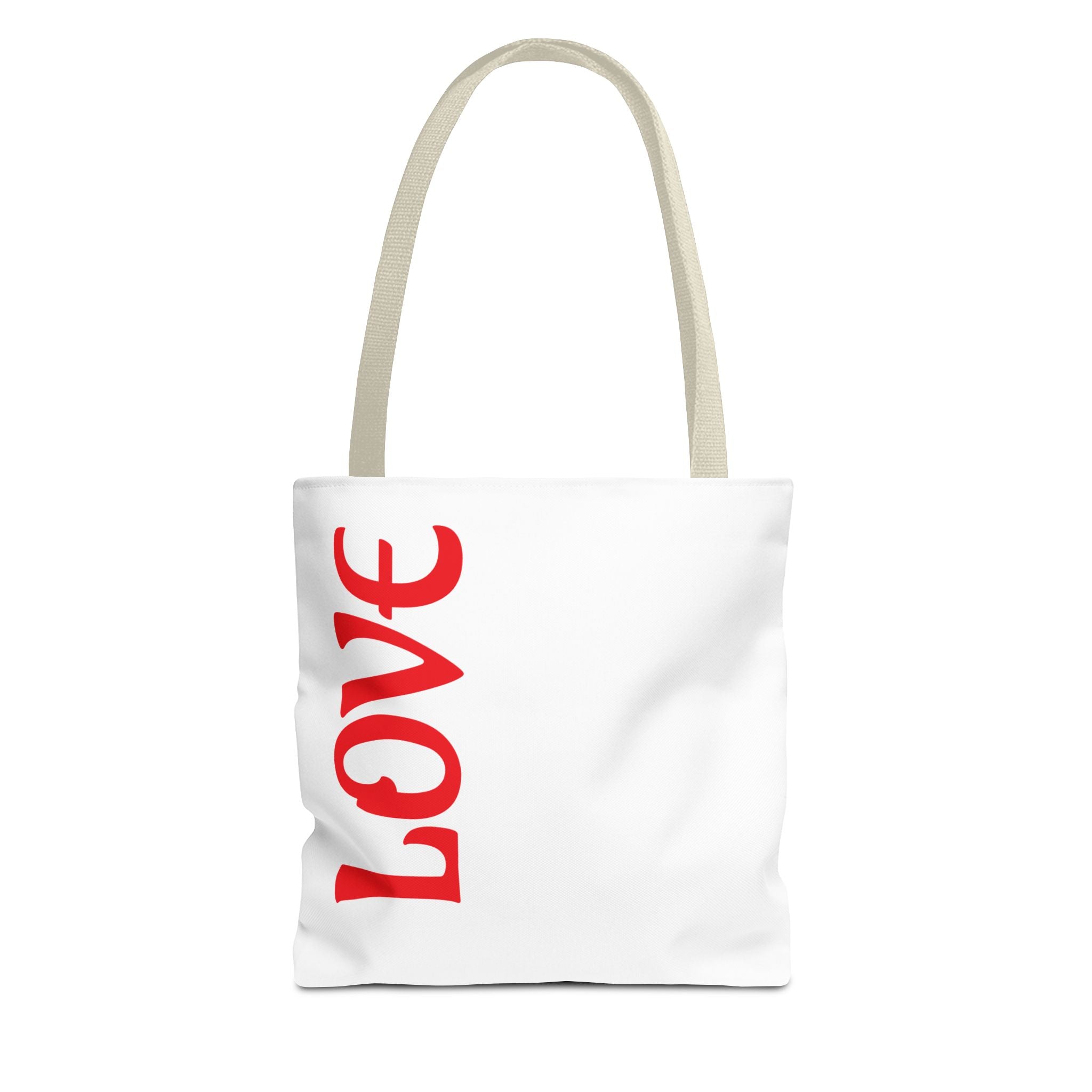 LOVE Vertical Red Tote Bag – Romantic Valentine’s Day Canvas Tote