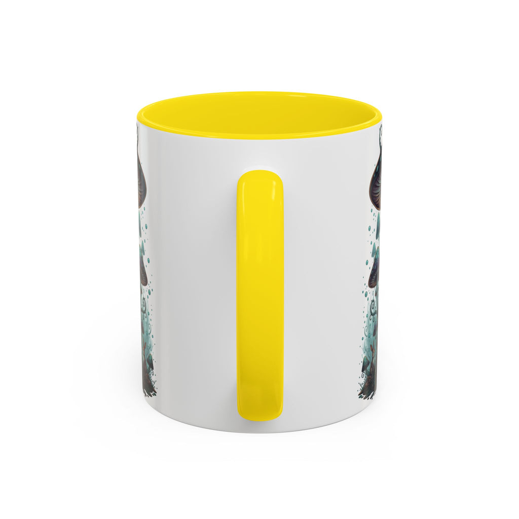 Enchanted Mushroom Cottage Coffee Mug — Fantasy Forest Accent Mug