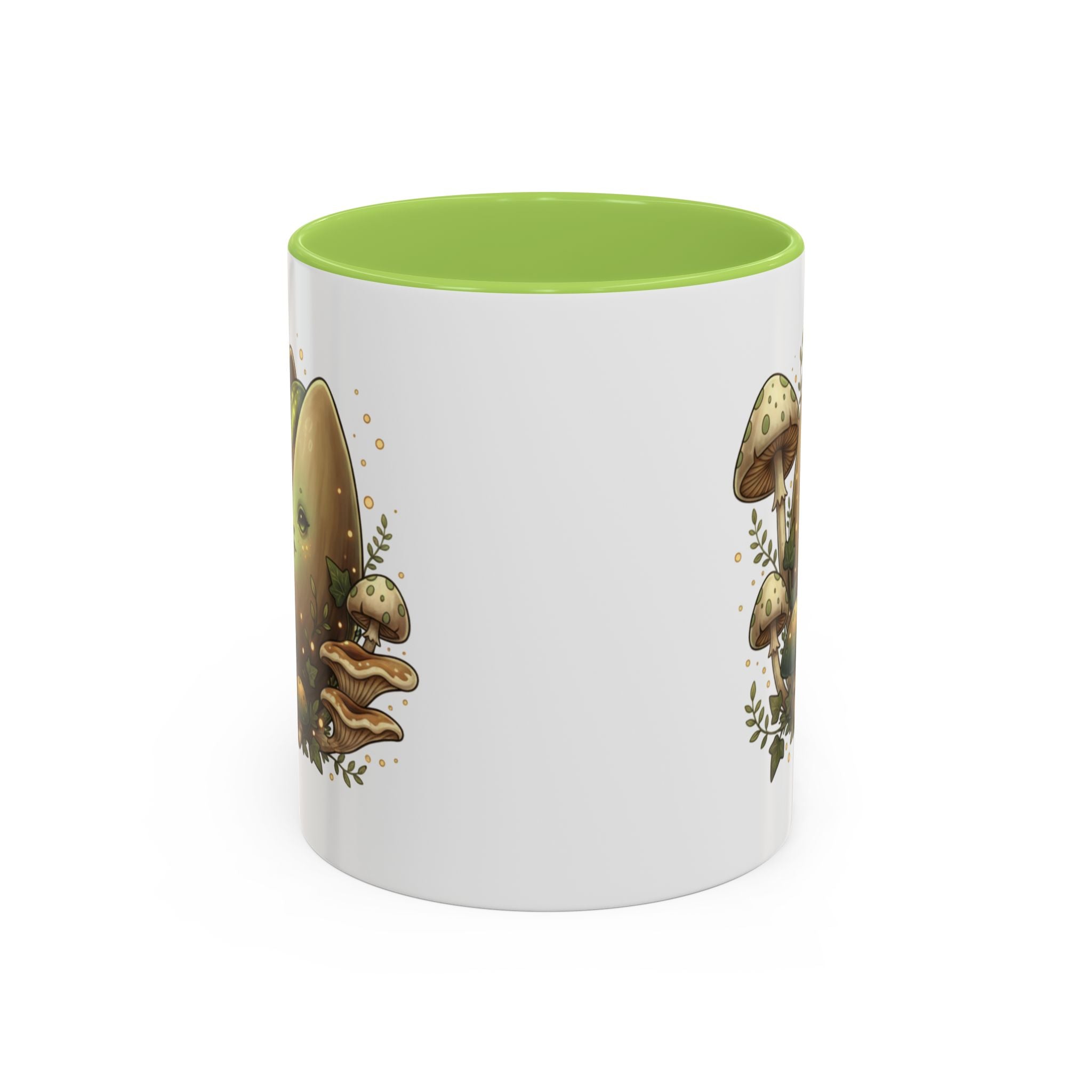 Mushroom Forest Accent Coffee Mug — Cute Woodland Fungi Design (11/15oz)