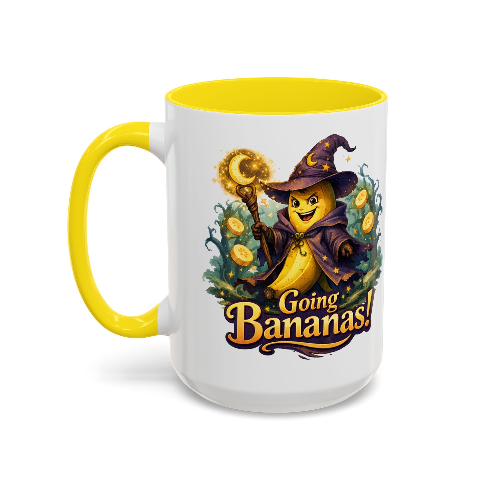 Going Bananas! Witch Banana Accent Coffee Mug — Fun Halloween Coffee Cup (11/15oz)