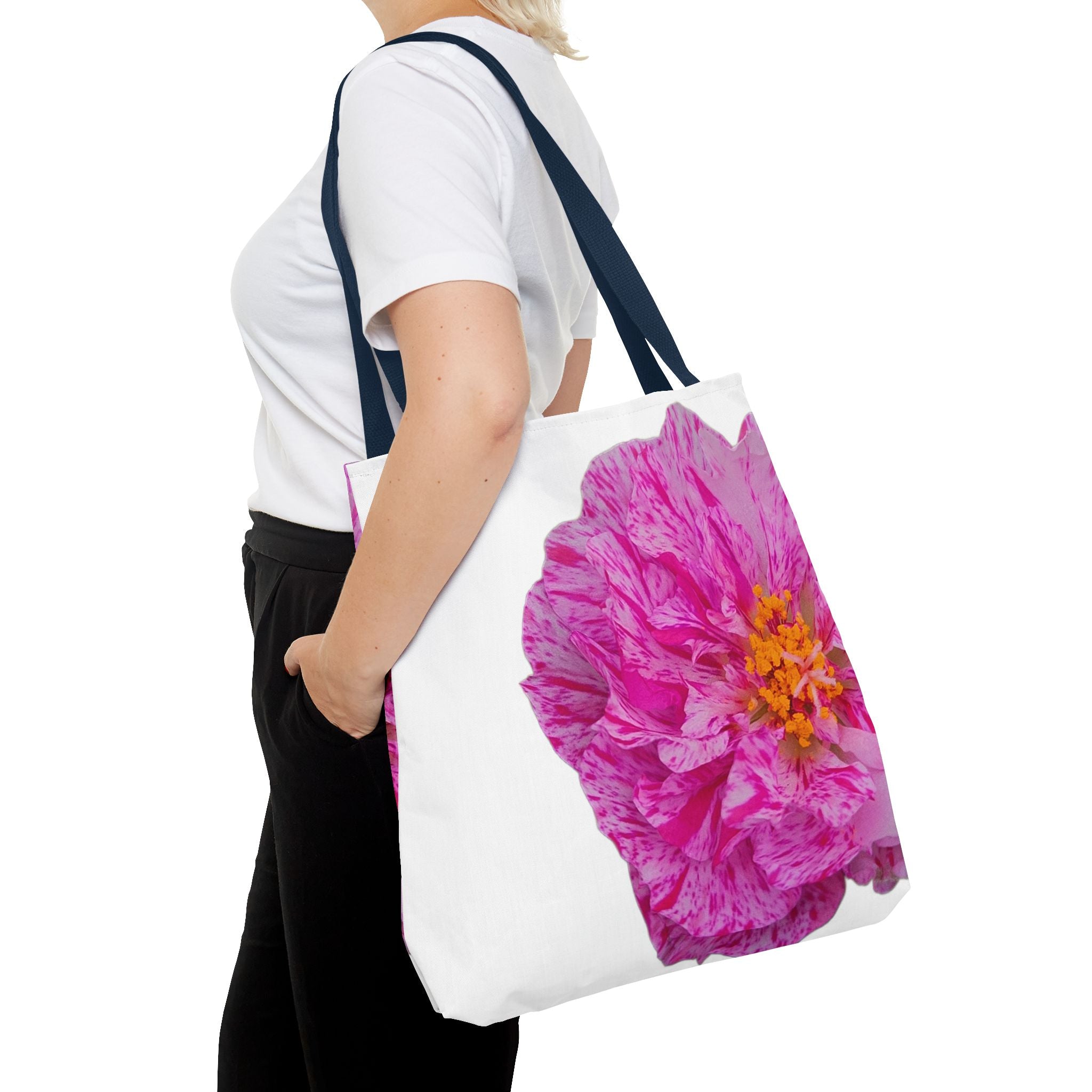 Pink Peony Floral Tote Bag — Bright Bloom All-Over Print