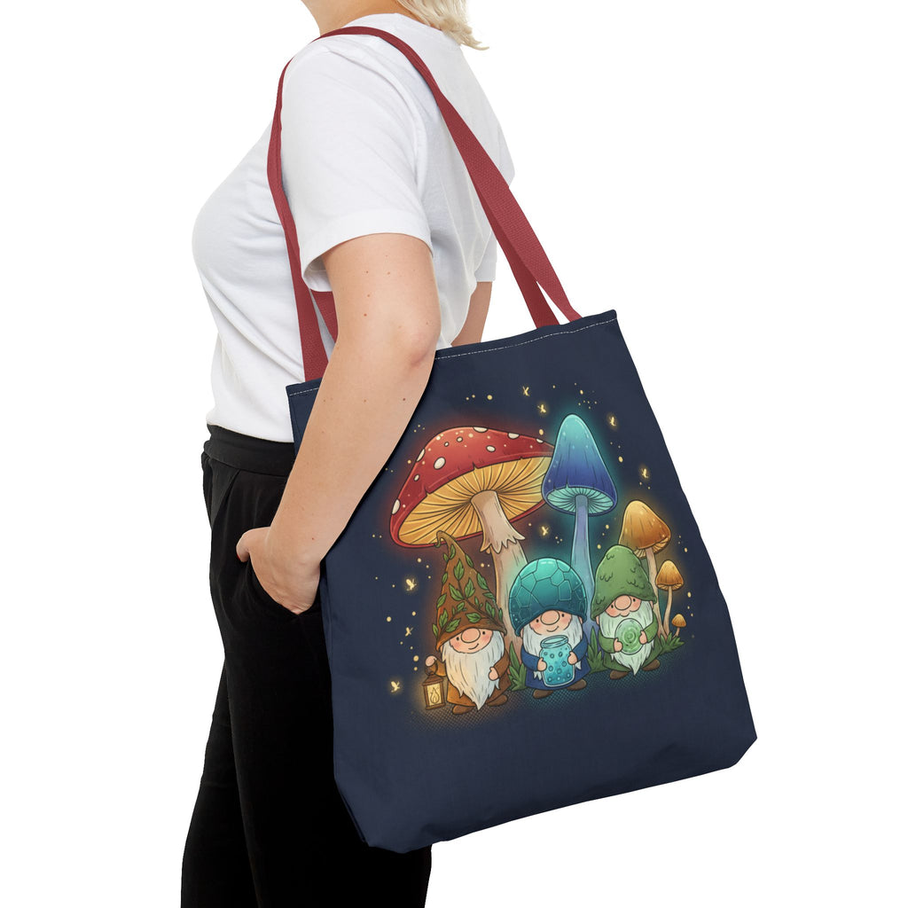 Mushroom Gnome Tote Bag — Whimsical Forest Fairycore AOP Tote