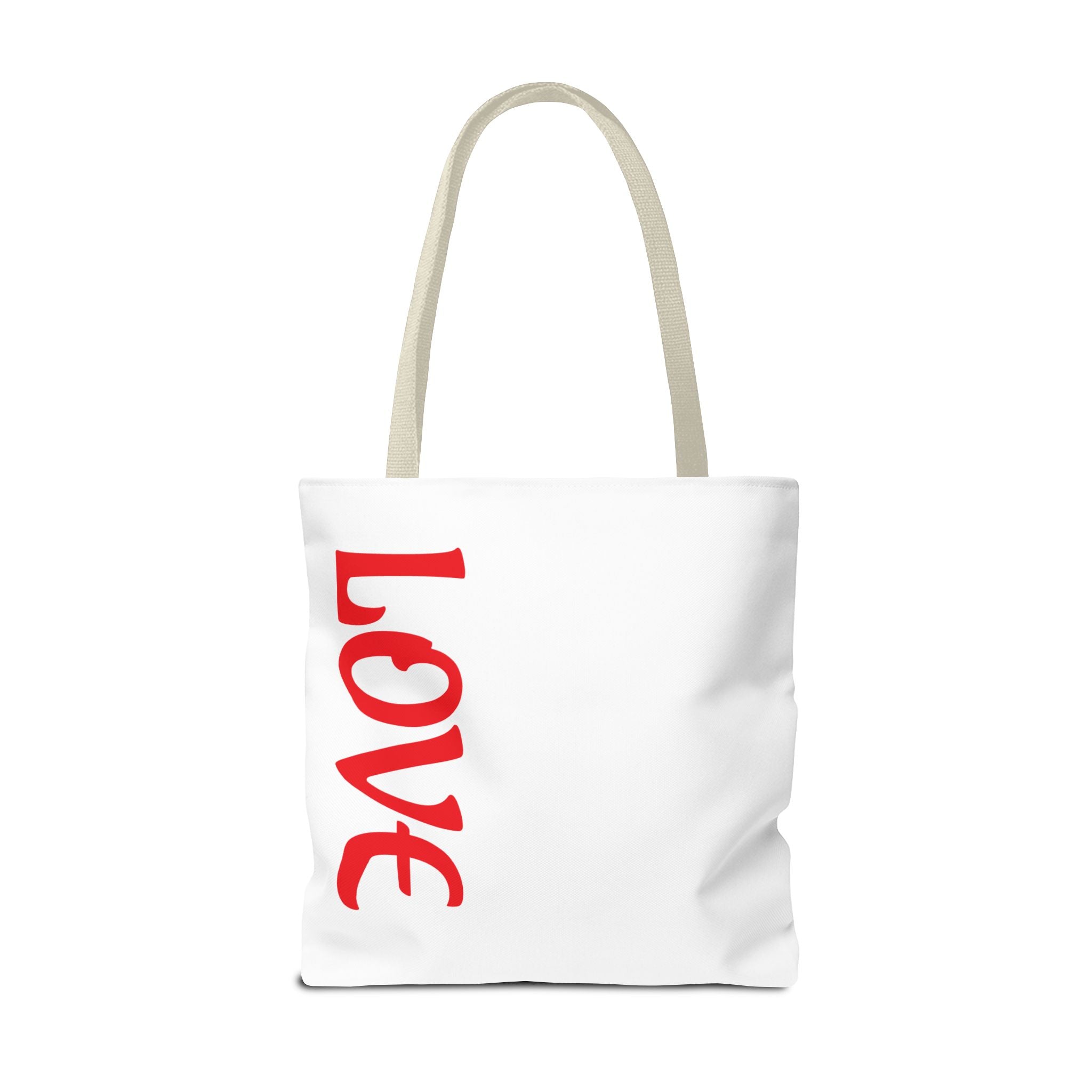 LOVE Vertical Red Tote Bag – Romantic Valentine’s Day Canvas Tote