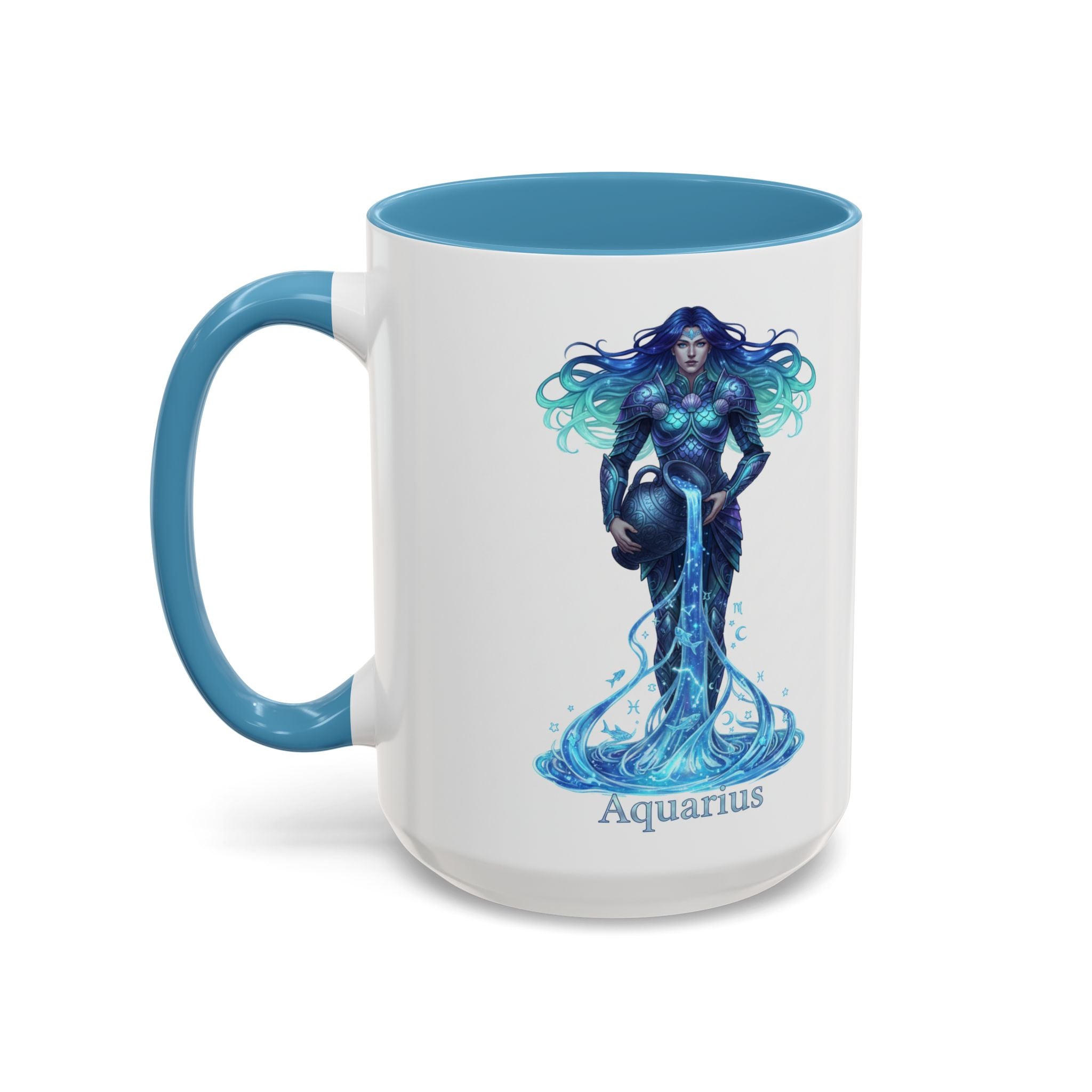 Aquarius Zodiac Coffee Mug — Water Bearer Astrology Accent Mug