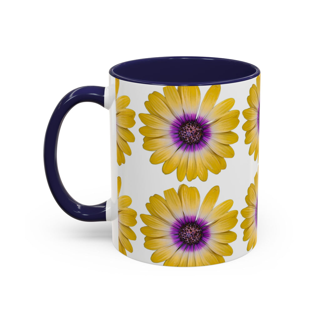 Yellow Purple Daisy Accent Coffee Mug – Floral Pattern 11/15oz