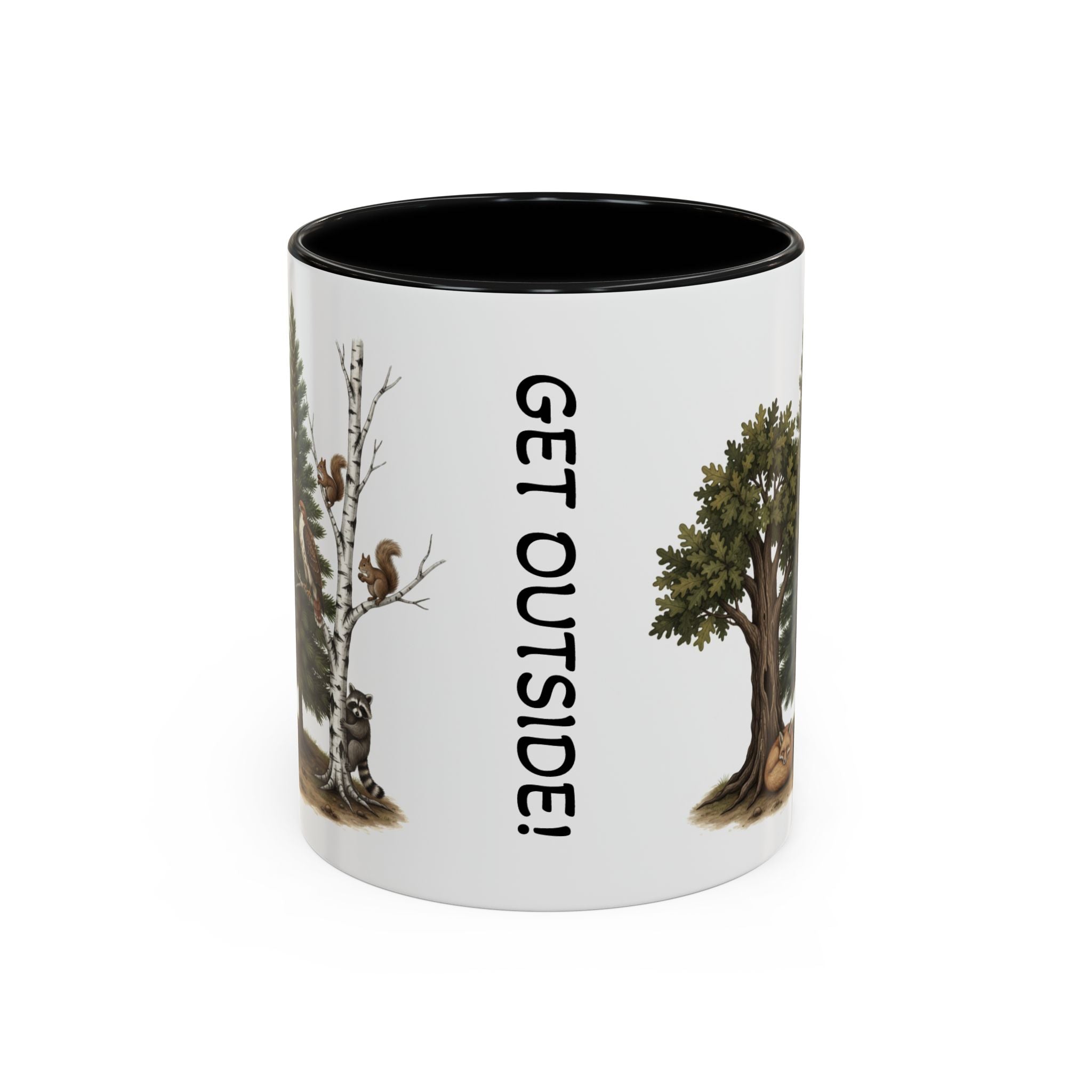 Get Outside! Nature Coffee Mug — Woodland Animals Accent Mug