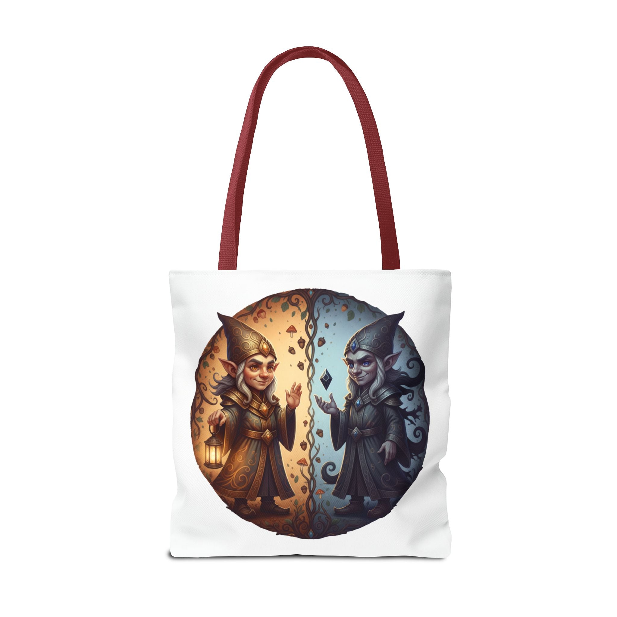 Gnome Duality Tote Bag — Day & Night Fantasy Illustration