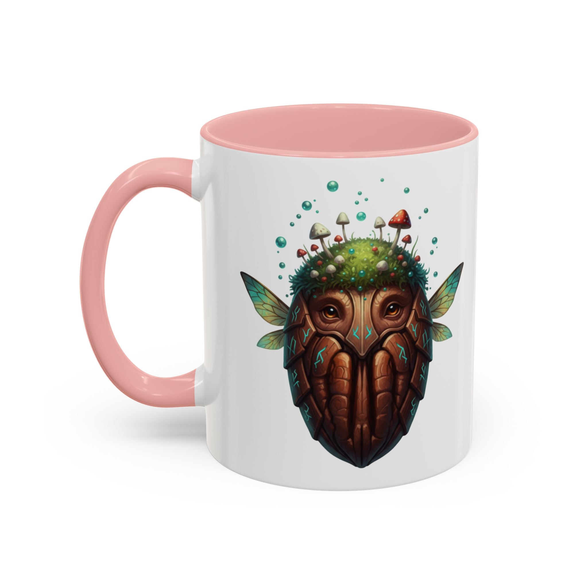 Mushroom Forest Mask Accent Coffee Mug — Fantasy Woodland Creature 11/15oz