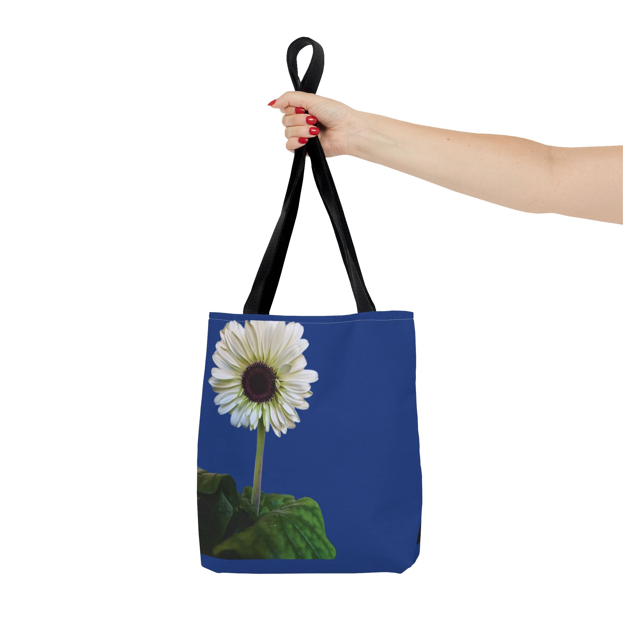 Daisy Print Tote Bag — White Floral All-Over-Print Canvas Tote
