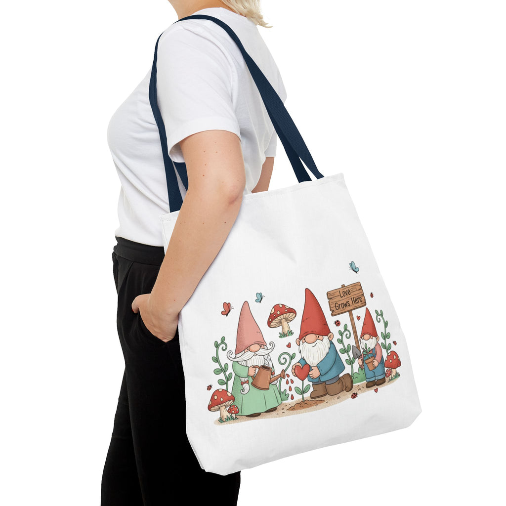 Gnome Garden Tote Bag – Cute Mushroom Gnomes All-Over Print
