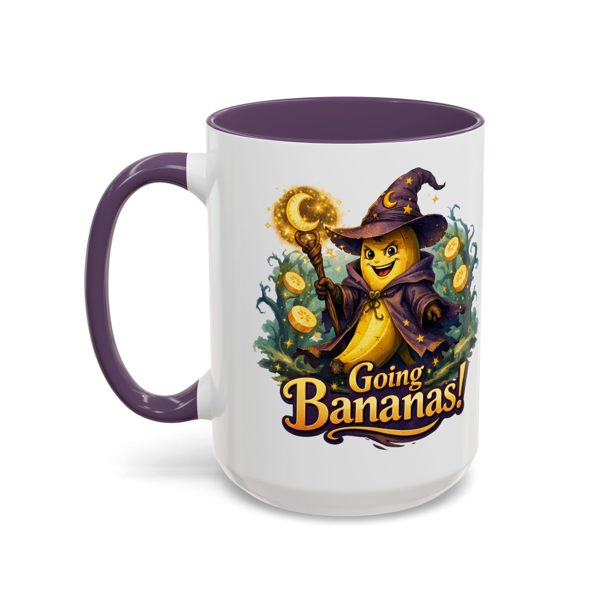 Going Bananas! Witch Banana Accent Coffee Mug — Fun Halloween Coffee Cup (11/15oz)