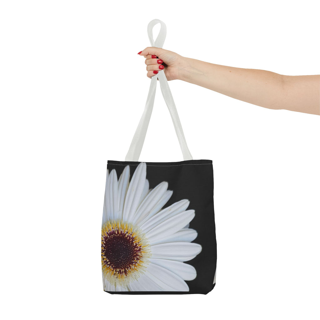 Daisy Corner Tote Bag — White Floral AOP Shopper