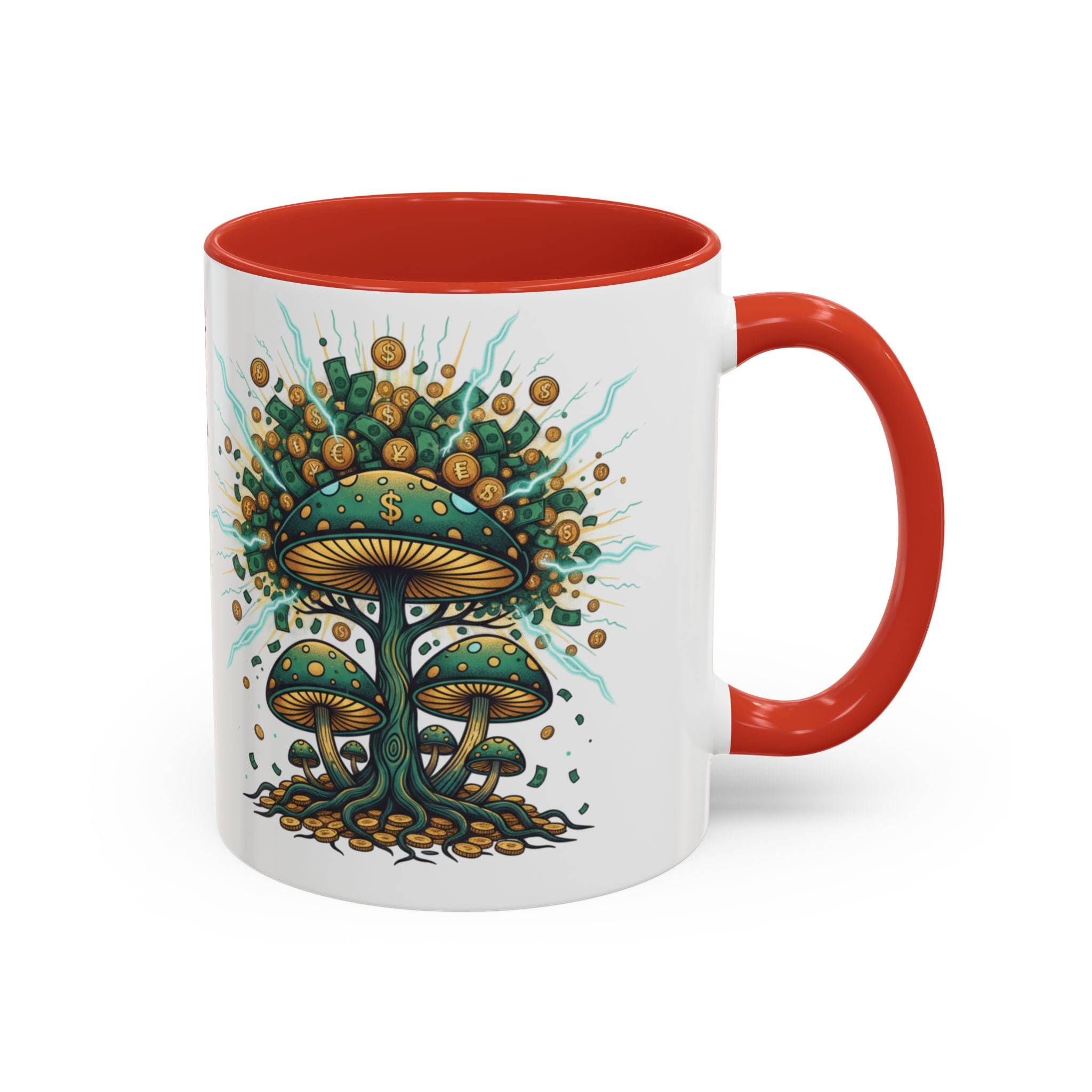 Accent Coffee Mug — 'Money Flows to Me Freely' Mushroom Abundance Design (11/15oz)