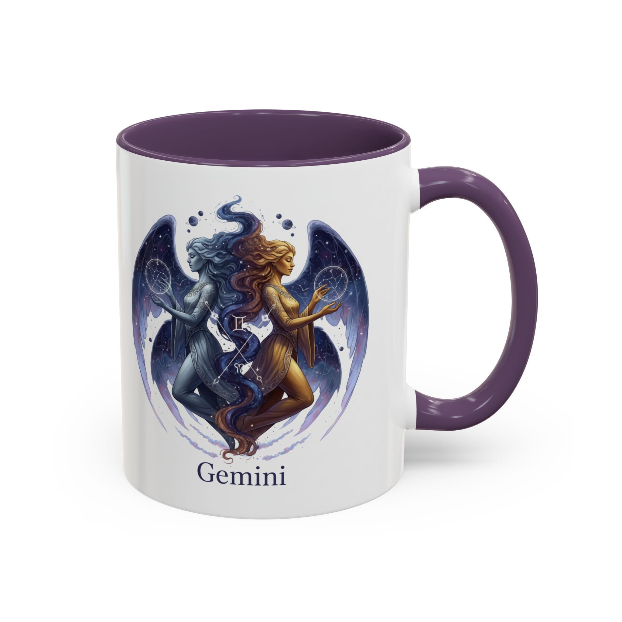 Gemini Zodiac Coffee Mug — Twin Stars Astrology Accent Mug (11/15oz)