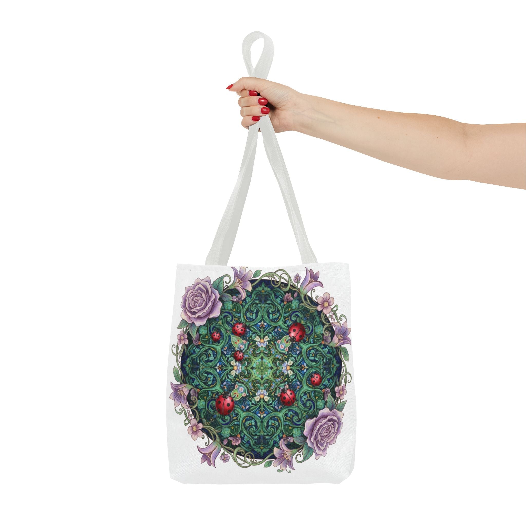 Floral Mandala Tote Bag – Ladybug & Rose Garden AOP Tote