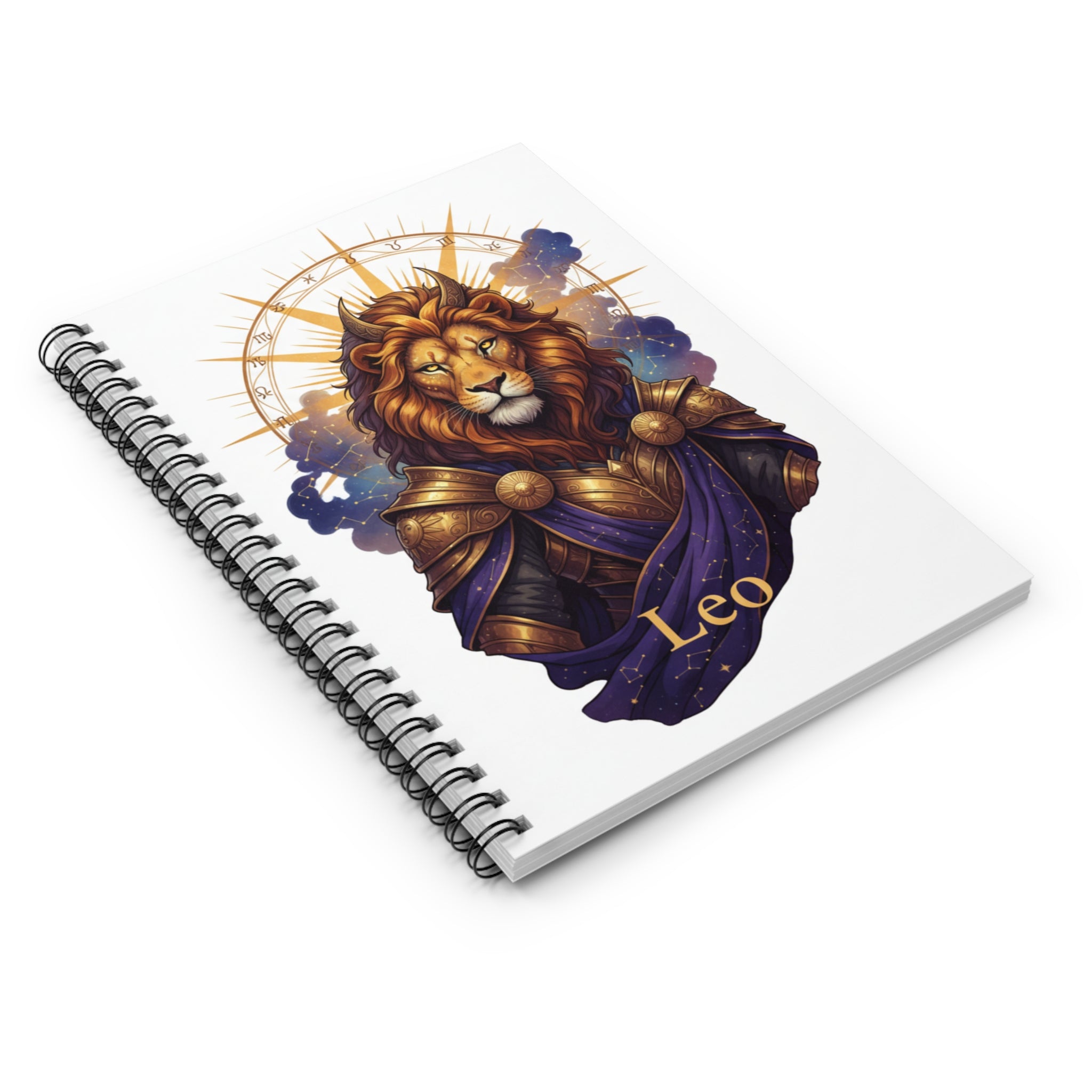 Leo Zodiac Spiral Notebook — Regal Lion Astrology Journal (Ruled)