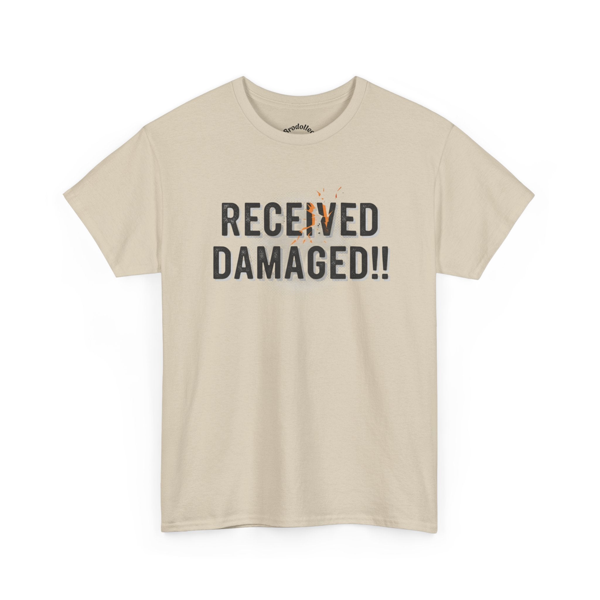 Received Damaged!! T‑Shirt — Funny Shipping Label Tee