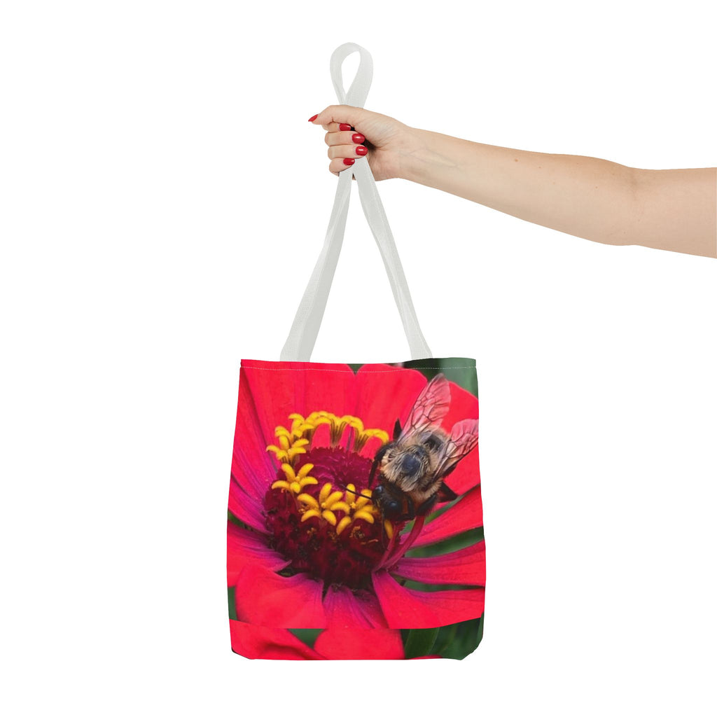 Floral Bee Tote Bag — Red Zinnia Garden Shopper