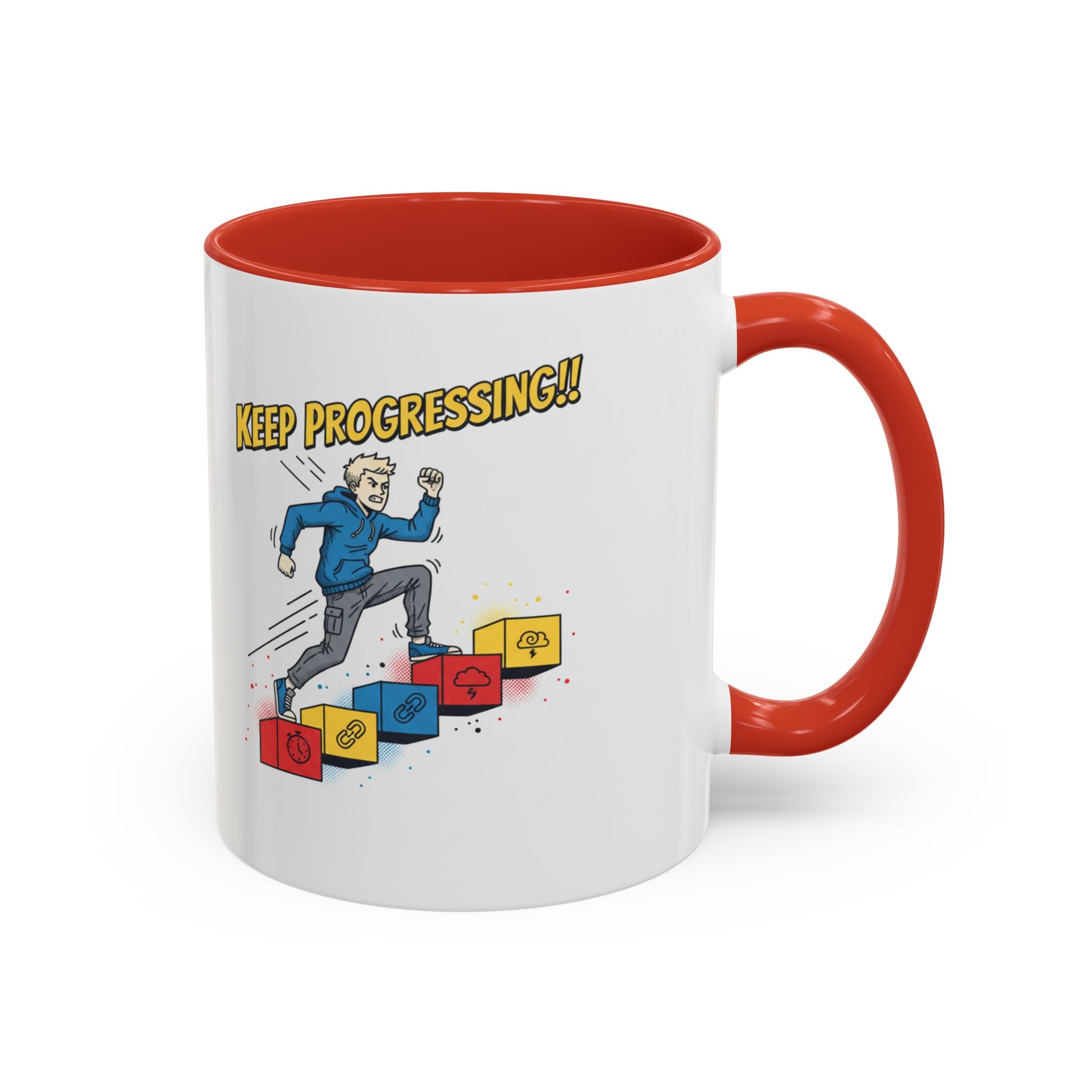 Keep Progressing Coffee Mug — Motivational Accent Mug (11/15oz)