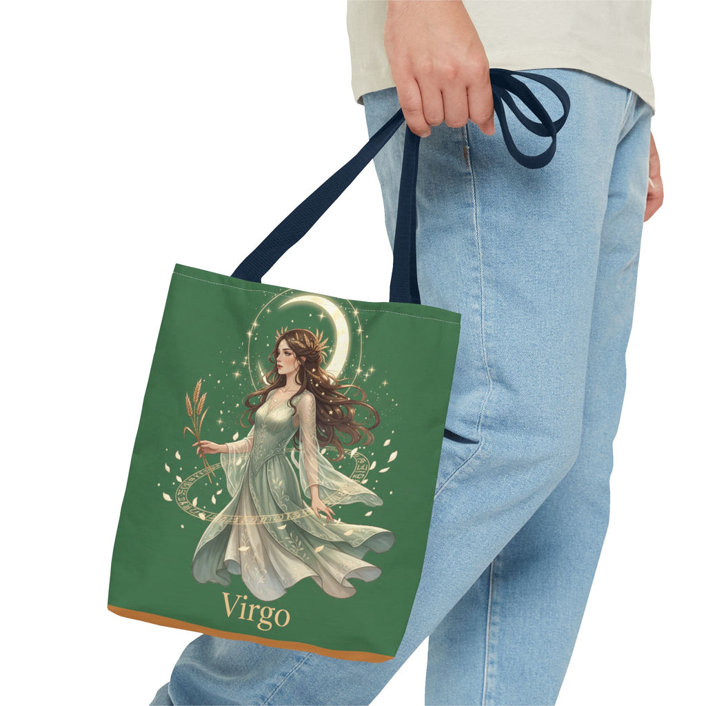 Mystic Moon Goddess Tote Bag — Ethereal Green All-Over Print Tote
