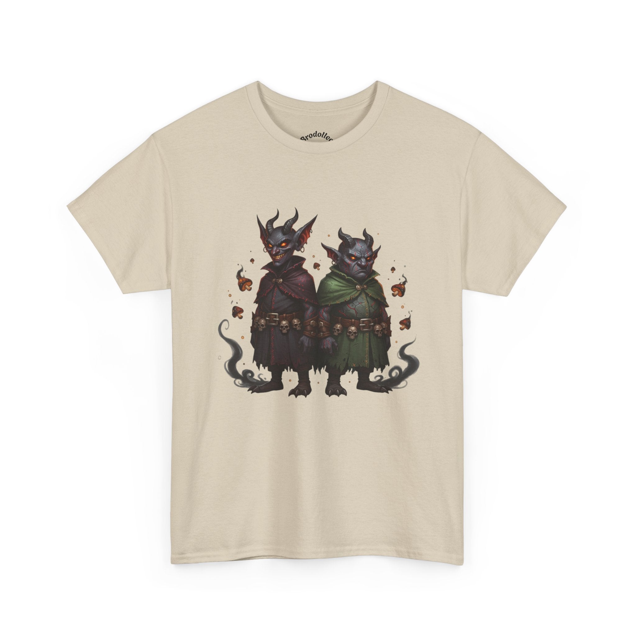 Demonic Twins Graphic Tee — Gothic Fantasy Demon Couple T-Shirt