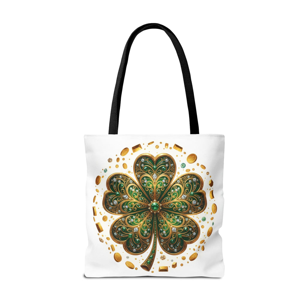 Celtic Shamrock Tote Bag — Green Four-Leaf Clover St. Patrick’s Day All-Over Print