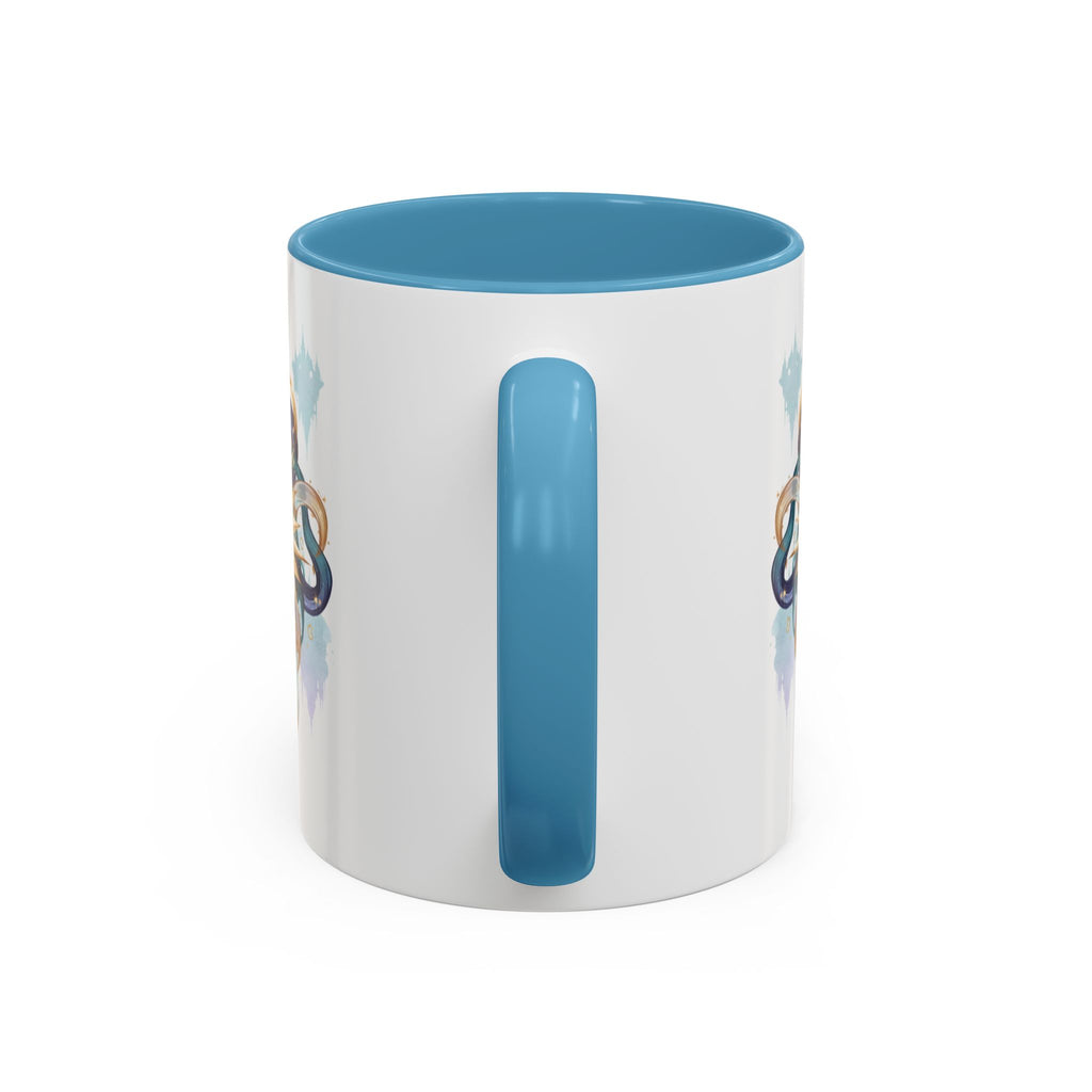 Celestial Nautilus Accent Coffee Mug — Ocean Sun Compass Art (11/15oz)