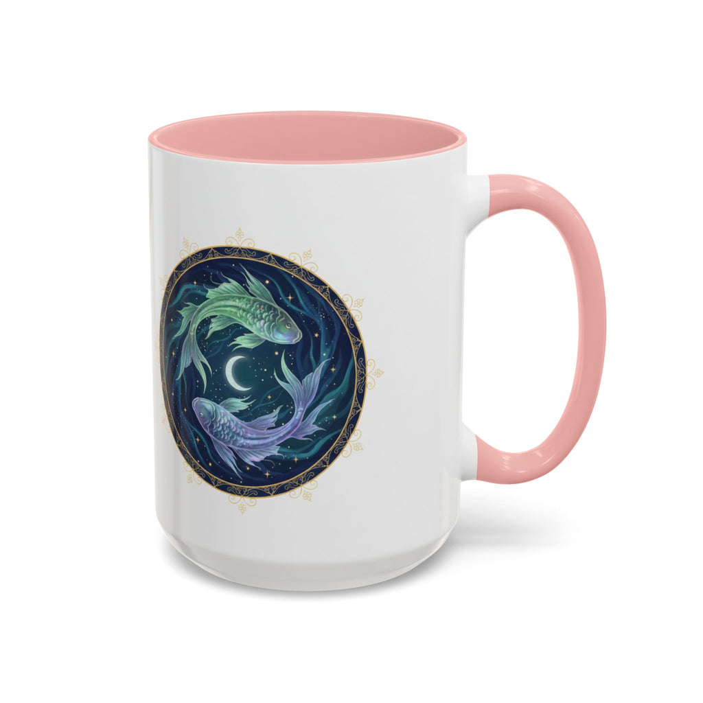 Koi Yin Yang Coffee Mug — Celestial Fish Moon Ceramic Accent Mug (11/15oz)