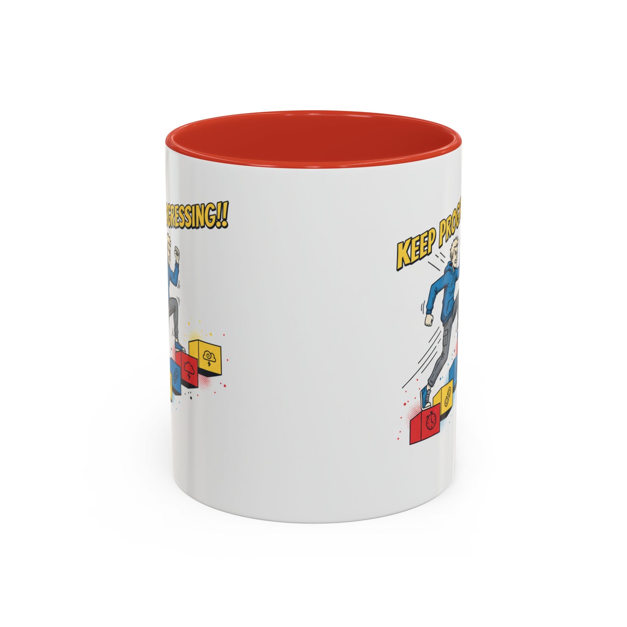 Keep Progressing Coffee Mug — Motivational Accent Mug (11/15oz)