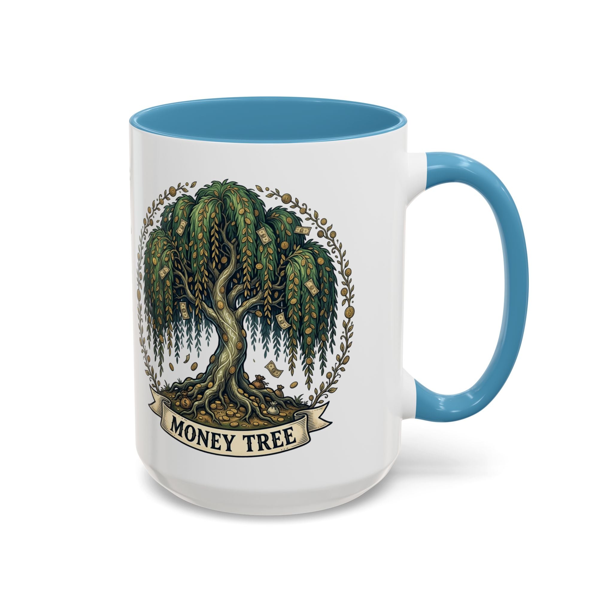 Money Tree Accent Coffee Mug — Inspirational 11/15oz Ceramic Mug with "Money Tree" Design